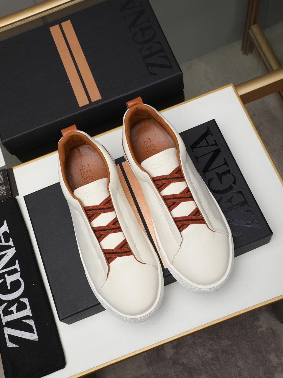 Tenis Zegna Triple Stitch Couro
