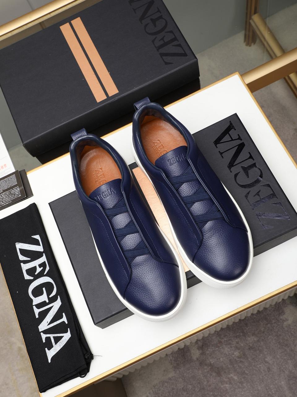 Tenis Zegna Triple Stitch Couro