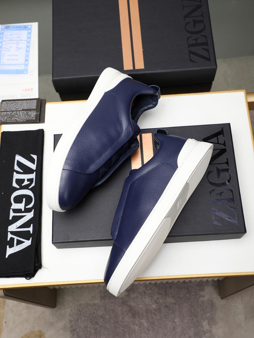 Tenis Zegna Triple Stitch Couro