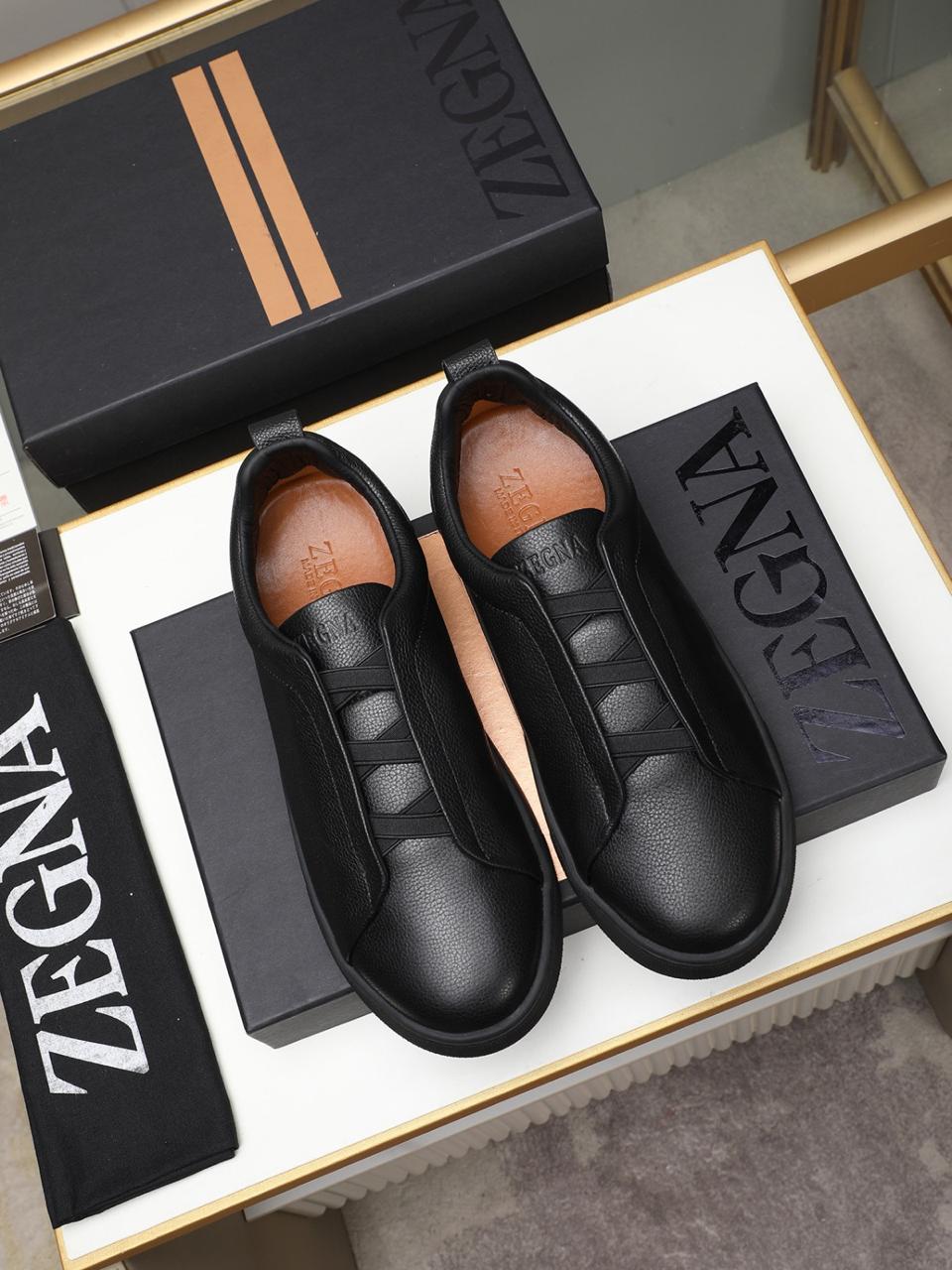 Tenis Zegna Triple Stitch Couro