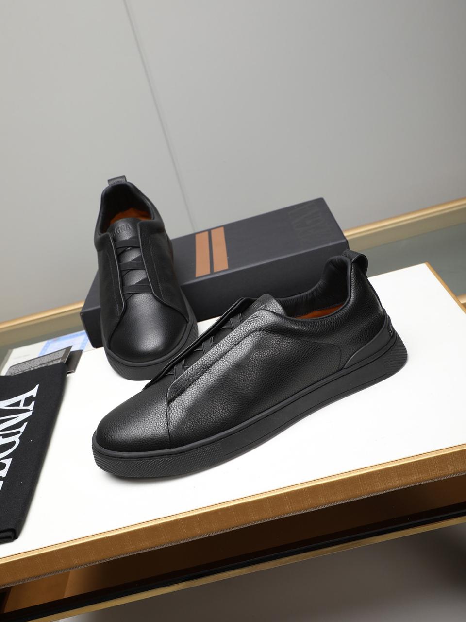 Tenis Zegna Triple Stitch Couro