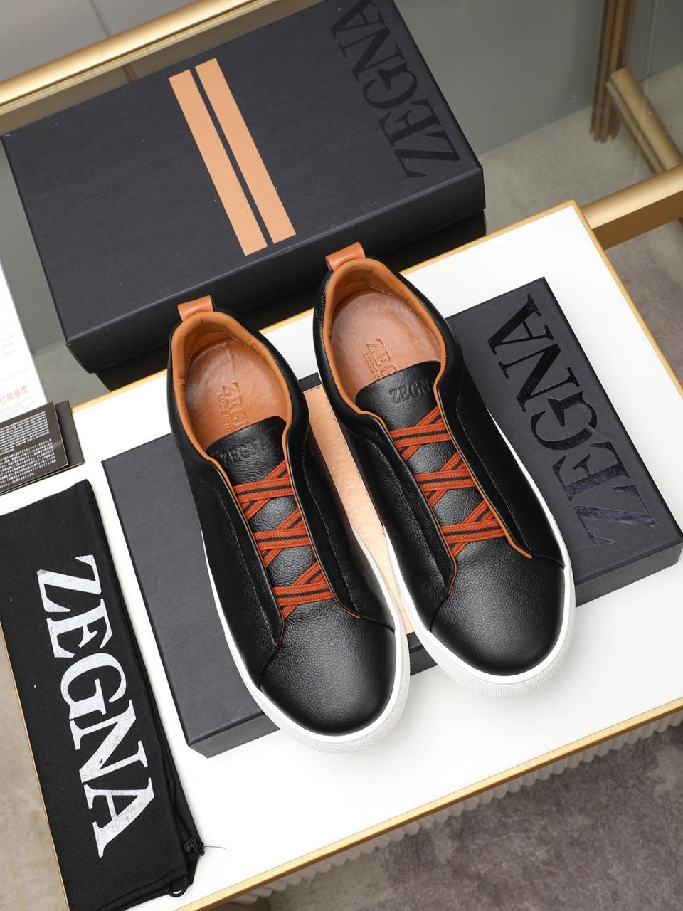 Tenis Zegna Triple Stitch Couro