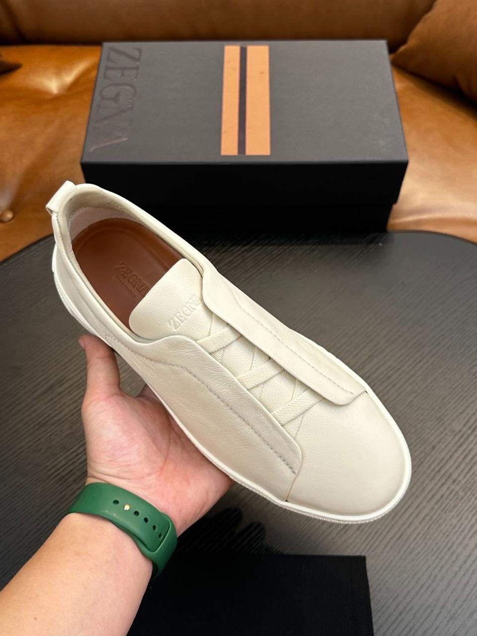 Tenis Zegna Triple Stitch Couro