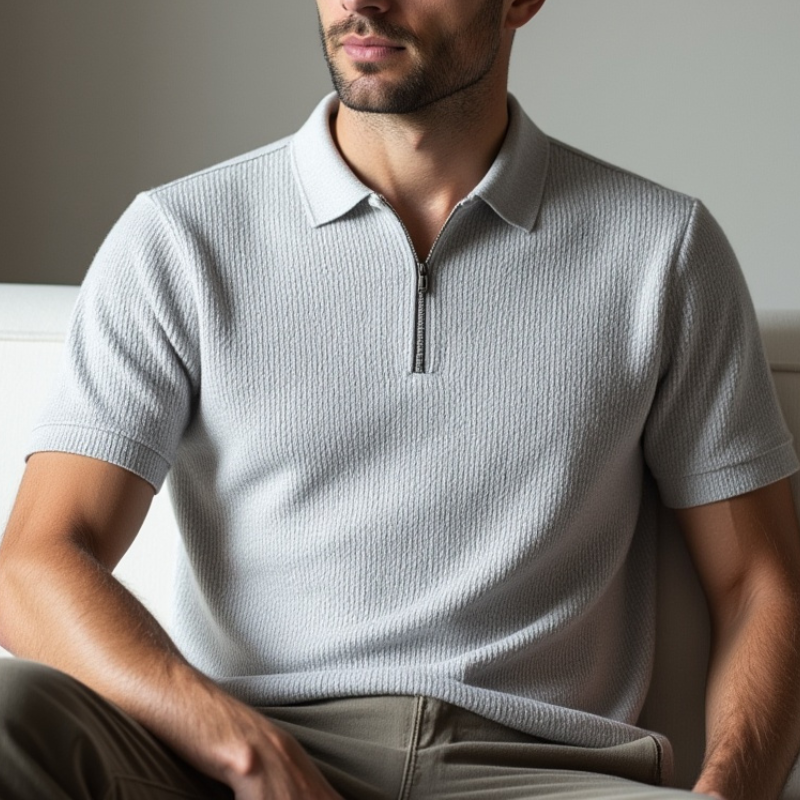 Camisa Polo Malha Francesa Gray