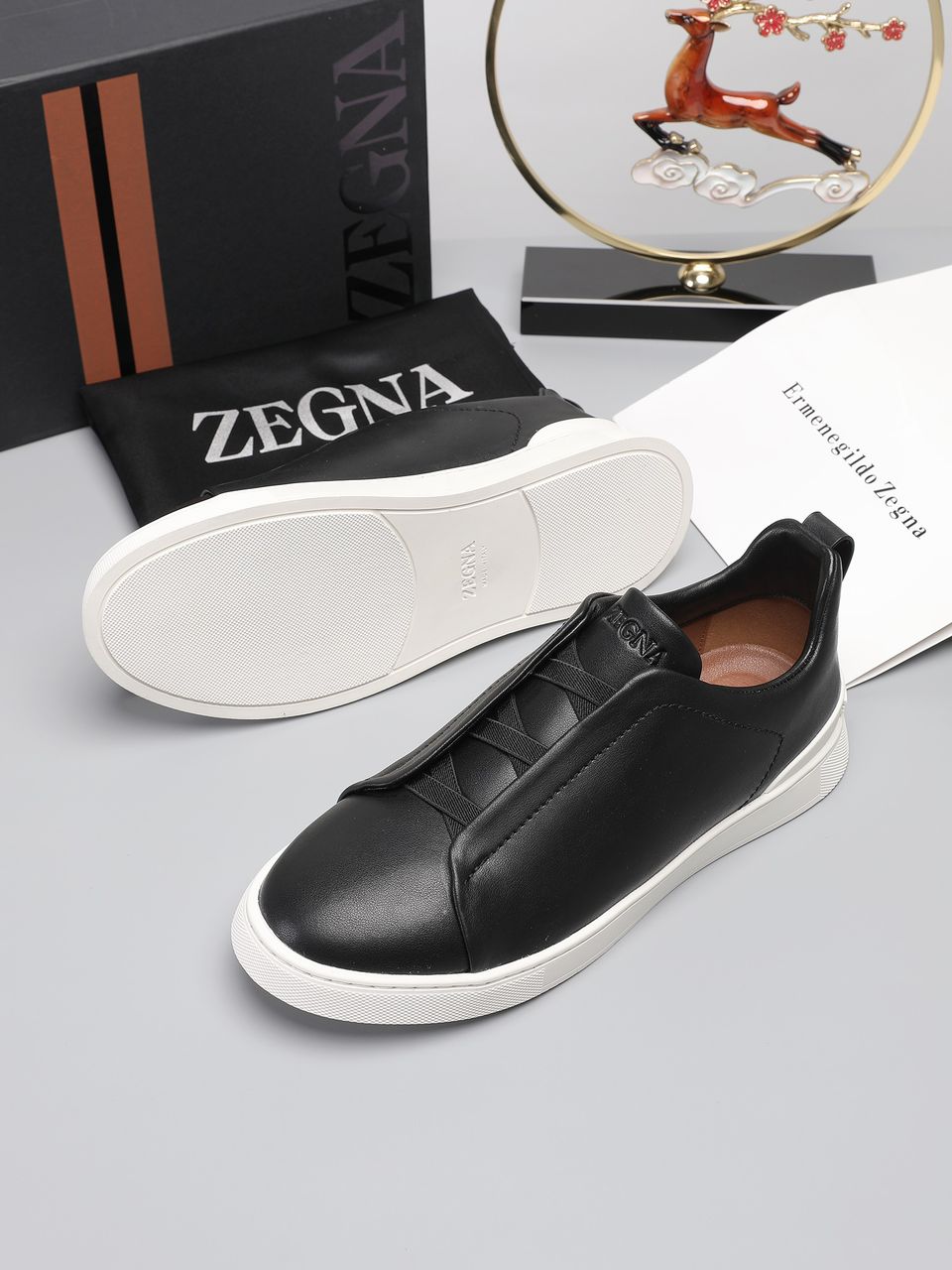 Tenis Zegna Triple Stitch Couro