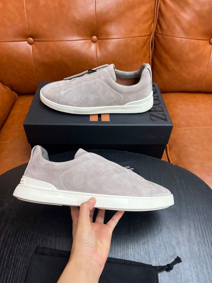 Tenis Zegna Triple Stitch Camurça