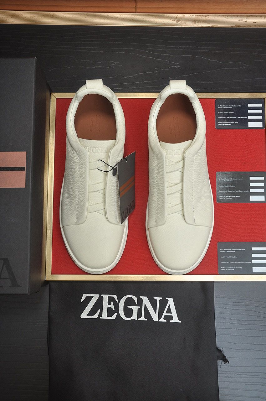 Tenis Zegna Triple Stitch Camurça