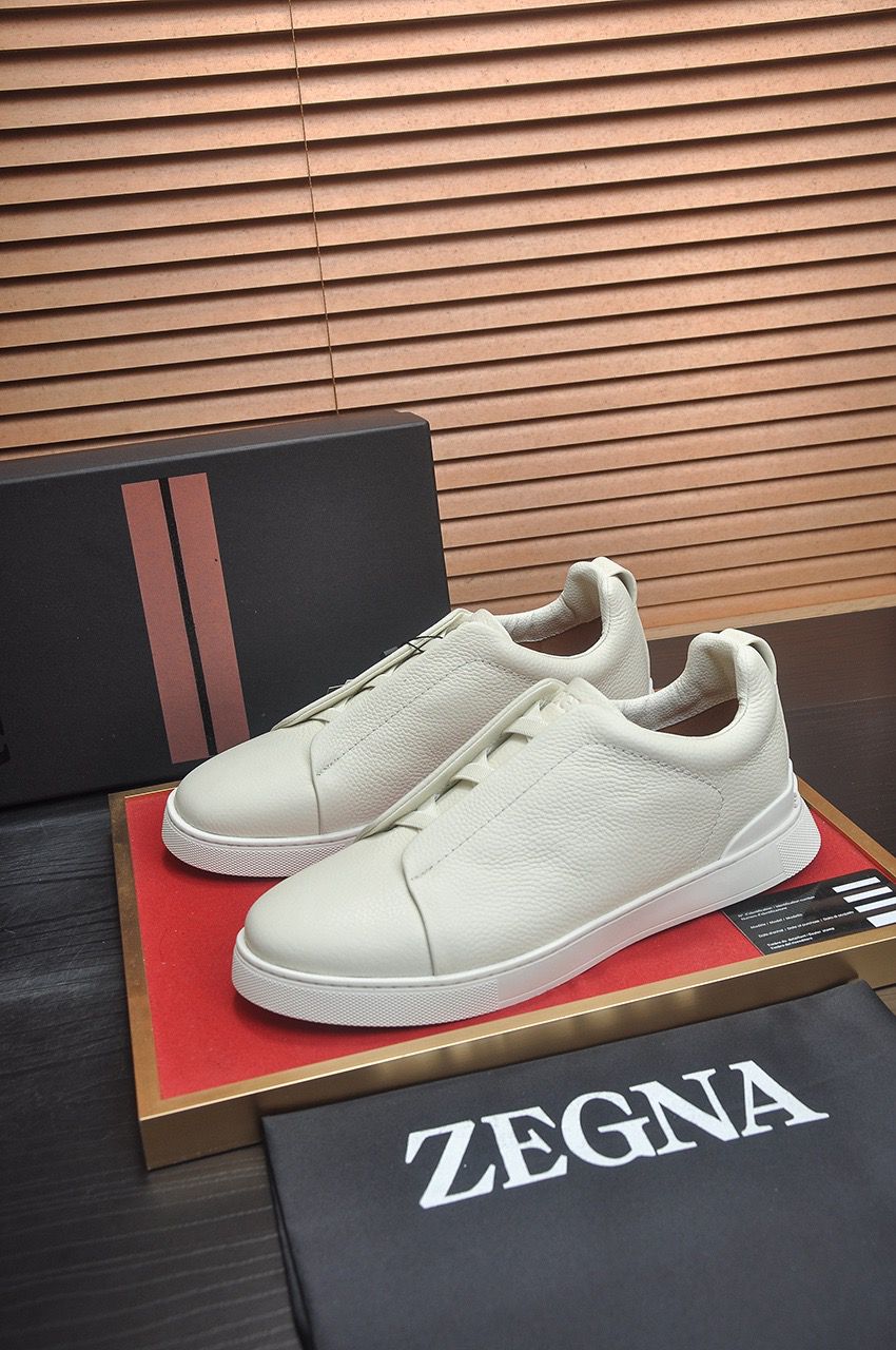 Tenis Zegna Triple Stitch Camurça
