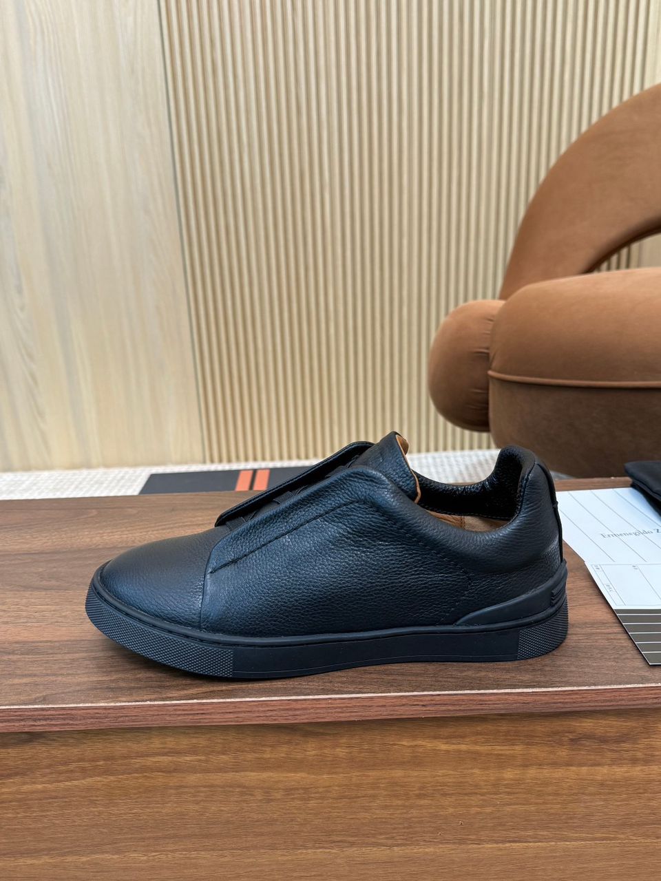 Tenis Zegna Triple Stitch Camurça