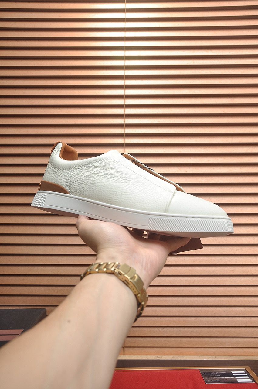 Tenis Zegna Triple Stitch Camurça