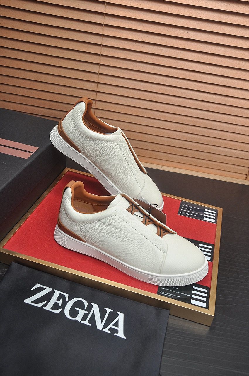 Tenis Zegna Triple Stitch Camurça