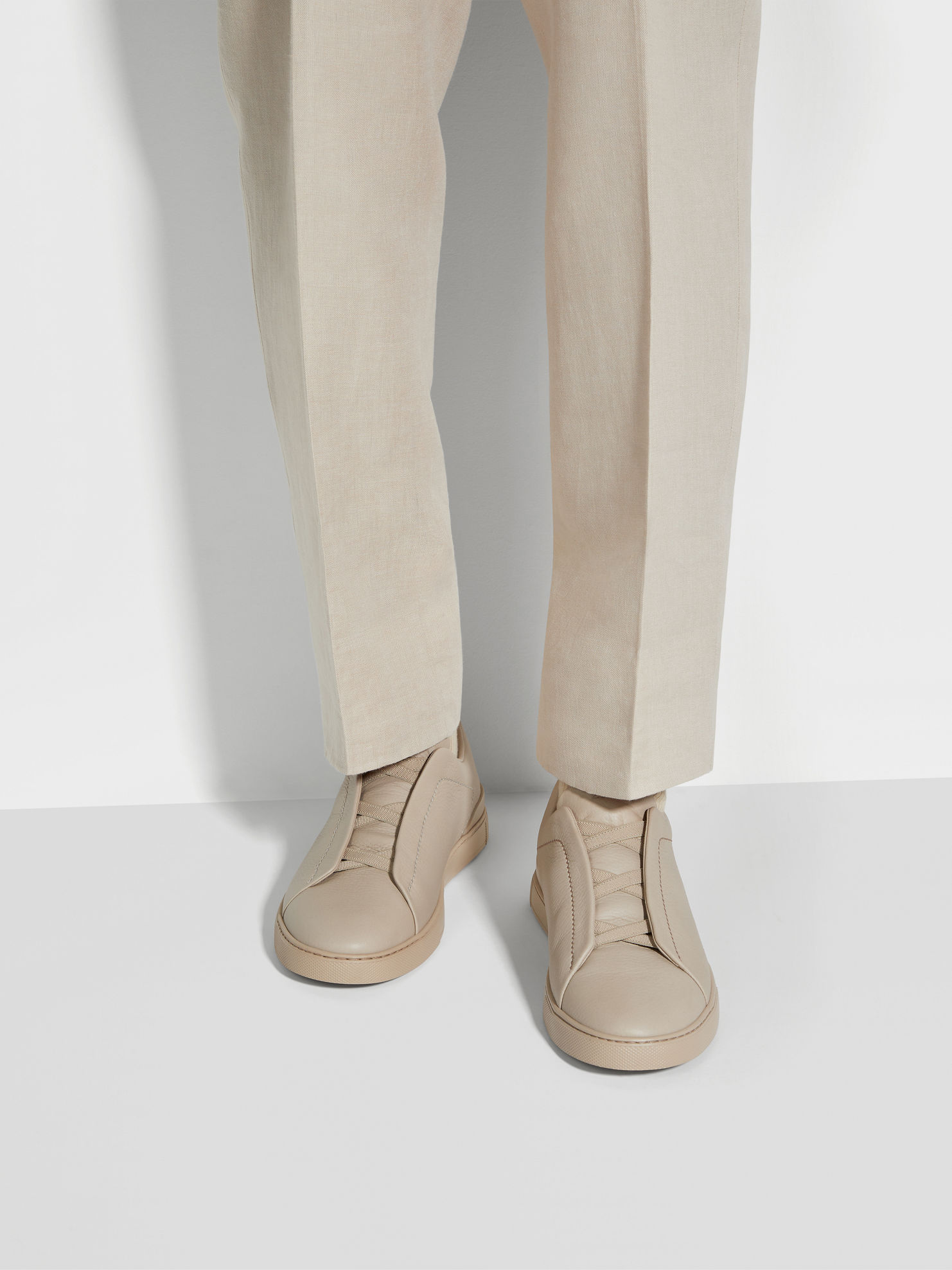 Tenis Zegna Triple Stitch Couro