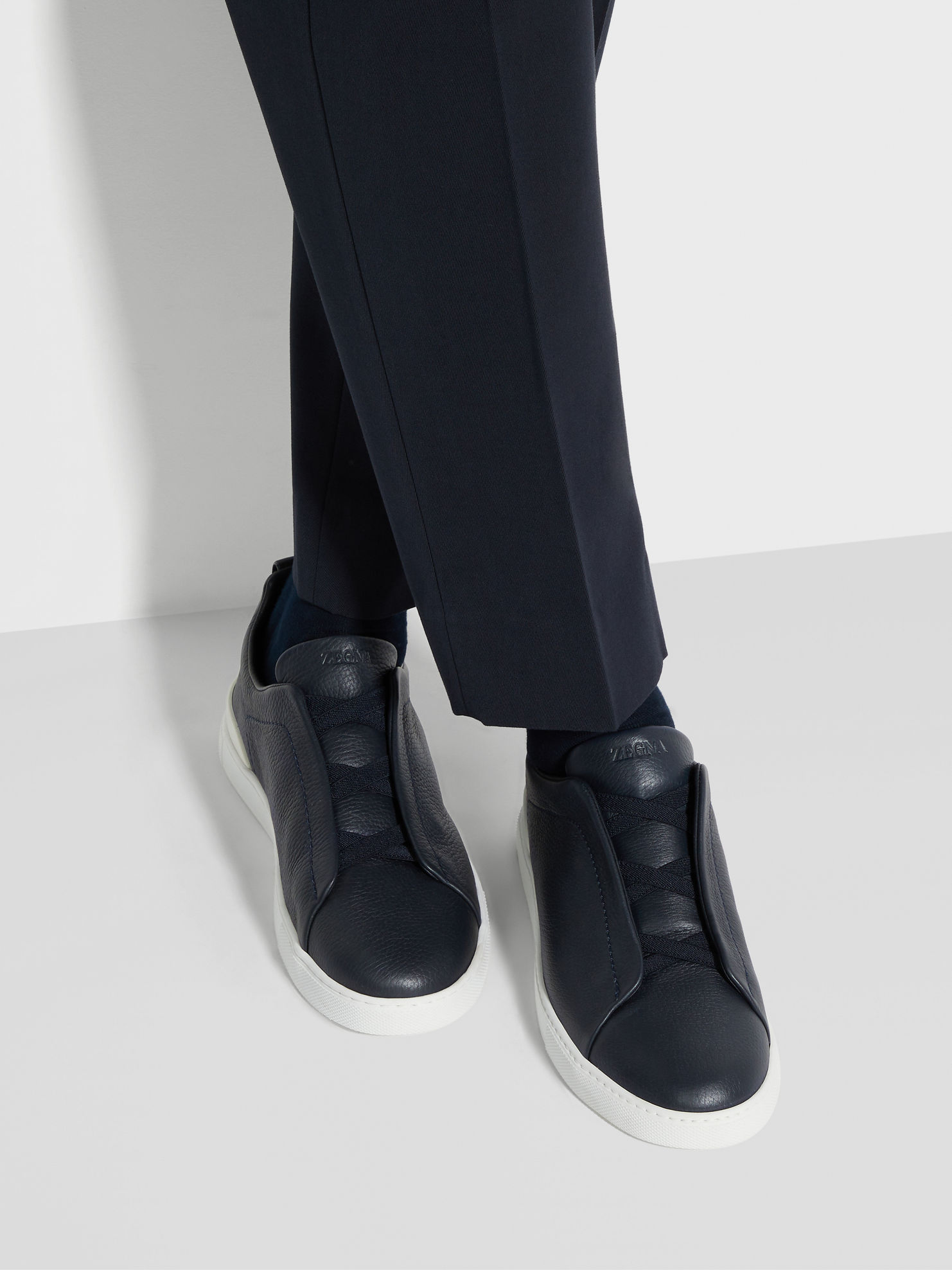 Tenis Zegna Triple Stitch Couro