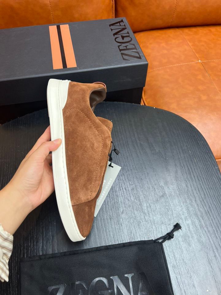 Tenis Zegna Triple Stitch Camurça