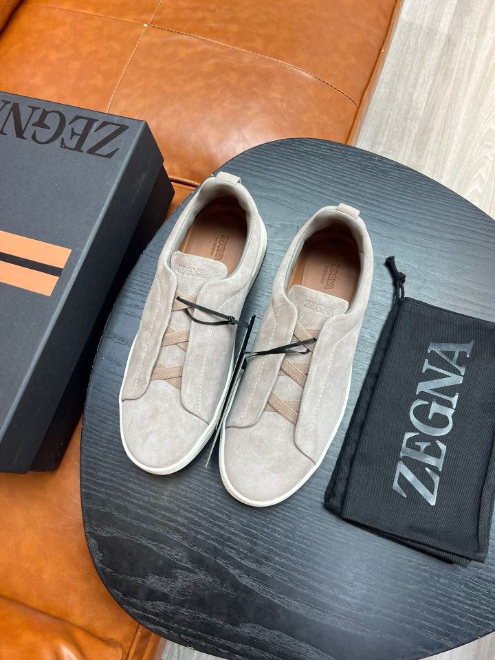 Tenis Zegna Triple Stitch Camurça