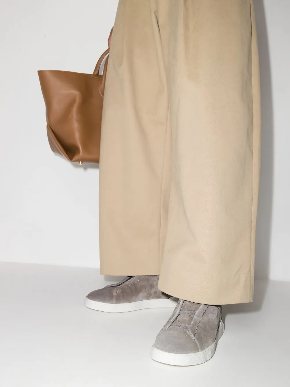 Tenis Zegna Triple Stitch Camurça